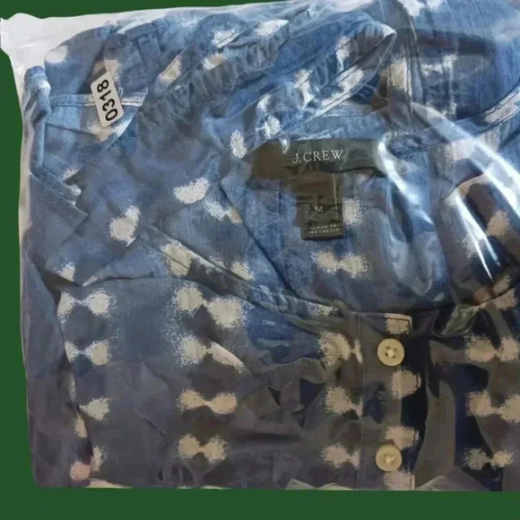 J.Crew gauzy tiered dress coastal boho size mediun blue color - Picture 8 of 8